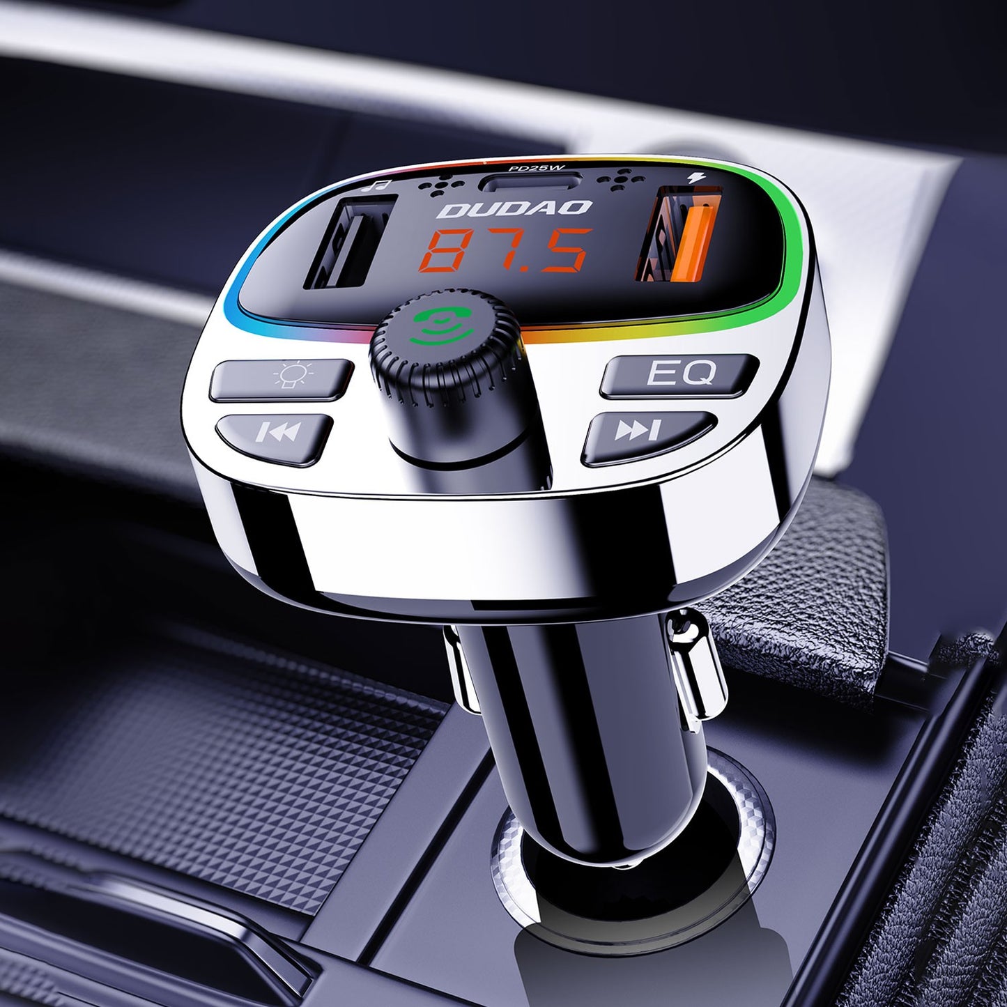 FM bangų moduliatorius Dudao R2PRO+ 25W USB-C/2xUSB-A