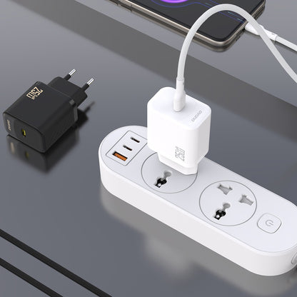 Įkroviklis Dudao A27C GaN 25W USB-C + USB-C to USB-C cable 1.0m baltas