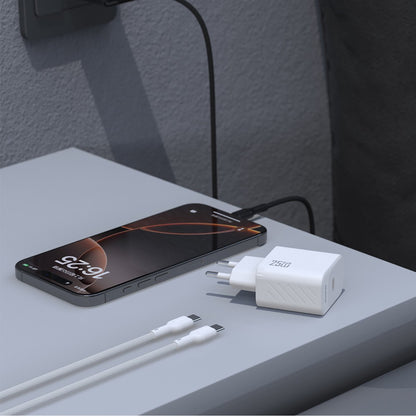 Įkroviklis Dudao A27C GaN 25W USB-C + USB-C to USB-C cable 1.0m juodas