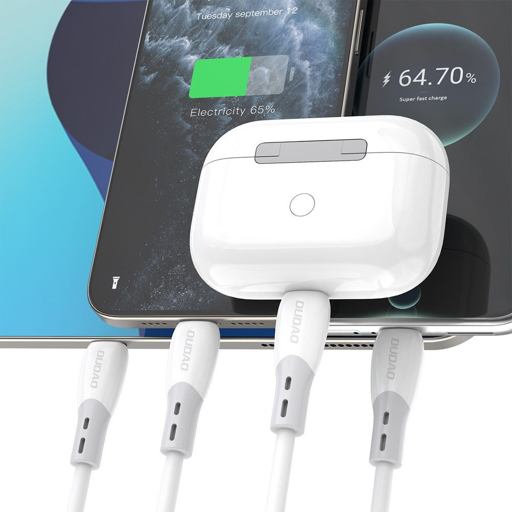 USB kabelis Dudao L25SC USB-C to USB-C 60W 2.0m baltas