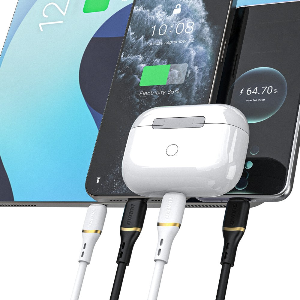 USB kabelis Dudao L25X USB-C to Lightning 30W 1.0m juodas