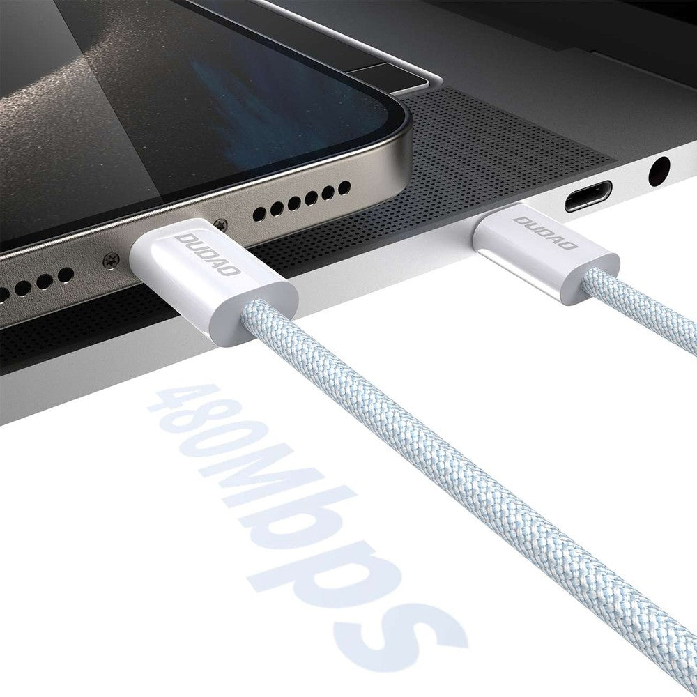 USB kabelis Dudao L6C USB-C to USB-C 60W 2.0m baltas