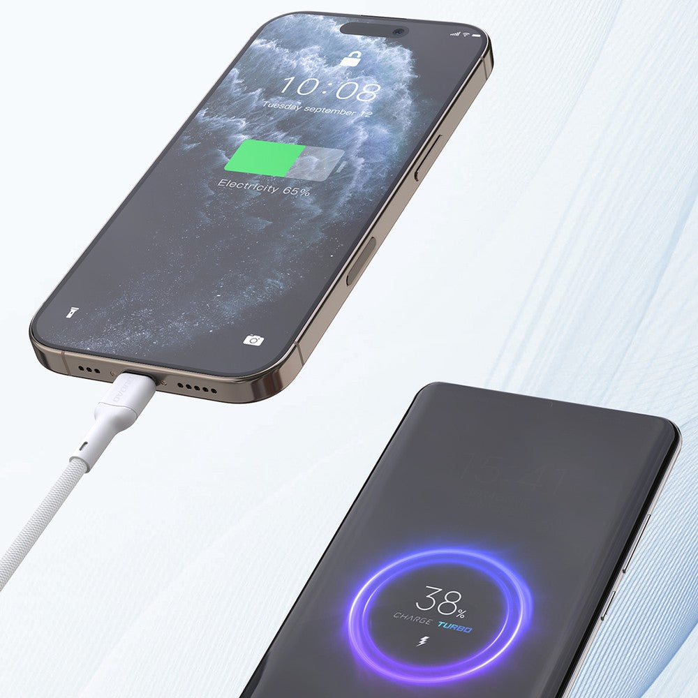 USB kabelis Dudao L9C USB-C to USB-C 65W 2.0m baltas