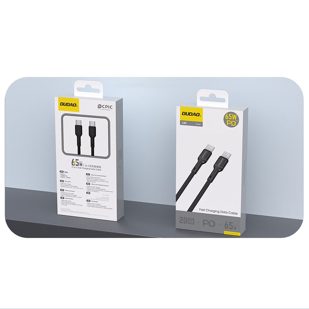 USB kabelis Dudao L9C USB-C to USB-C 65W 1.0m juodas