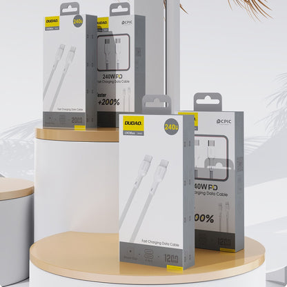 USB kabelis Dudao L9CMax USB-C to USB-C 240W 2.0m baltas