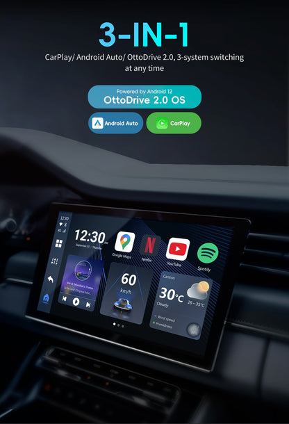 Belaidis CarPlay/Android Auto adapteris Ottocast OttoAiBox P3 juodas PCS46