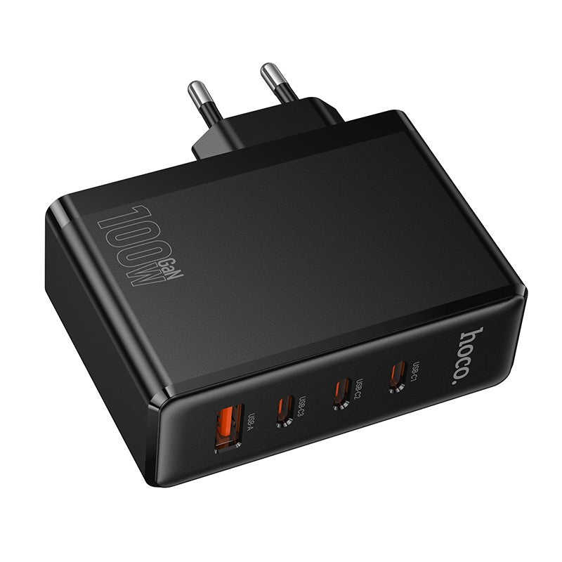 Įkroviklis Hoco N85 100W 3xUSB-C/USB-A juodas