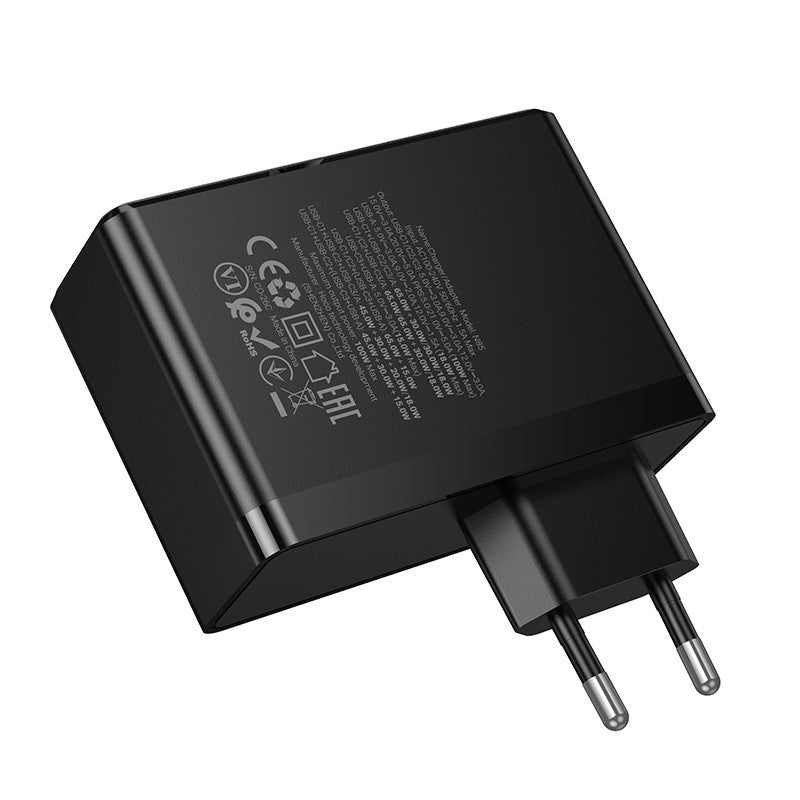 Įkroviklis Hoco N85 100W 3xUSB-C/USB-A juodas