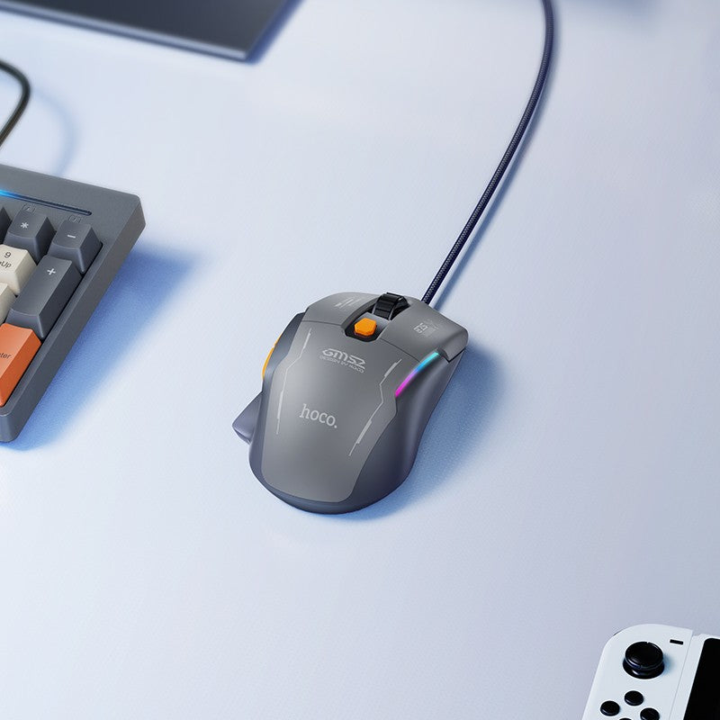 Laidinė pelė Hoco GM52 RGB Gaming juoda/pilka