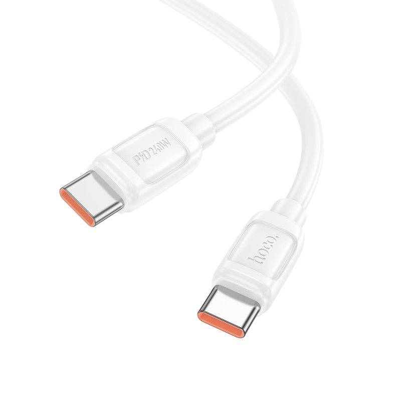 USB kabelis Hoco X115 240W USB-C to USB-C 1.0m baltas