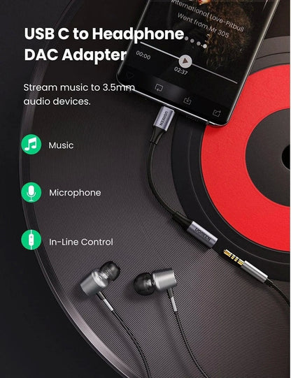 Adapteris Ugreen AV161 USB-C to 3.5mm (80154)
