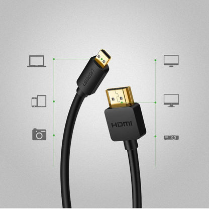 Kabelis Ugreen HD127 HDMI to Micro HDMI (4K@60Hz) 1.5m juodas (30102)