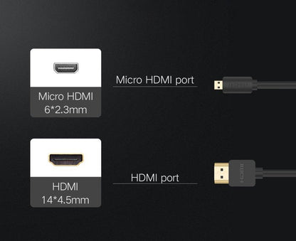 Kabelis Ugreen HD127 HDMI to Micro HDMI (4K@60Hz) 1.5m juodas (30102)