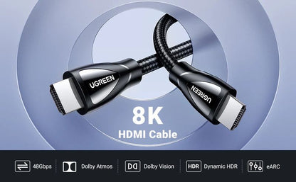 Kabelis Ugreen HD140 HDMI to HDMI (HDMI 2.1 8K@60Hz) 1.0m juodas (80401)