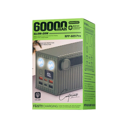 Išorinė baterija Power Bank Remax RPP-609 Pro 22.5W 60000mAh pilka
