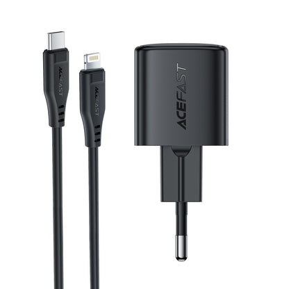 Įkroviklis Acefast A117 20W GaN USB-C + USB-C to Lightning 1.2m cable juodas
