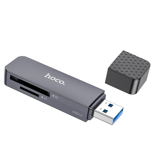 Atminties kortelių skaitytuvas Hoco HB45 2-in-1 USB3.0 pilkas Default Title