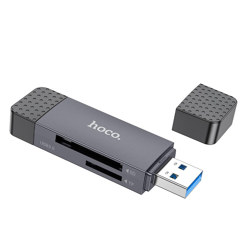 Atminties kortelių skaitytuvas Hoco HB45 USB-C/USB-A 2-in-1 USB3.0 pilkas Default Title