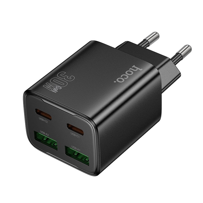 Įkroviklis Hoco N56 30W GaN 2xUSB-C/2xUSB-A juodas Default Title