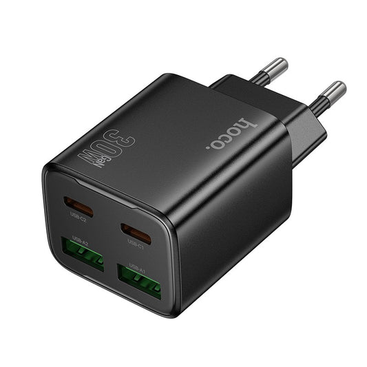 Įkroviklis Hoco N56 30W GaN 2xUSB-C/2xUSB-A juodas Default Title