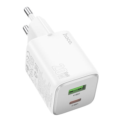 Įkroviklis Hoco N41 20W GaN USB-A/USB-C baltas Default Title