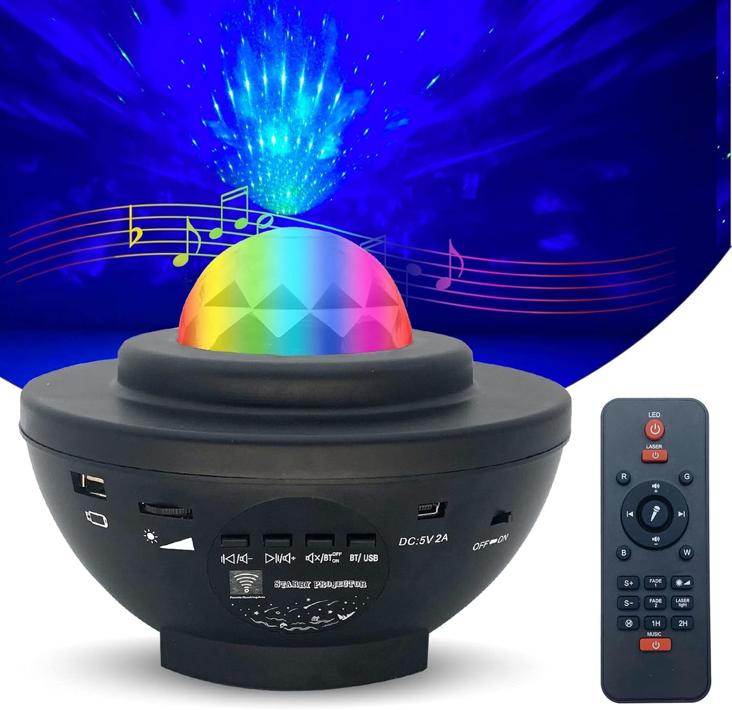 LED žvaigždžių projektorius Reach Starry Bowl, juodas Default Title