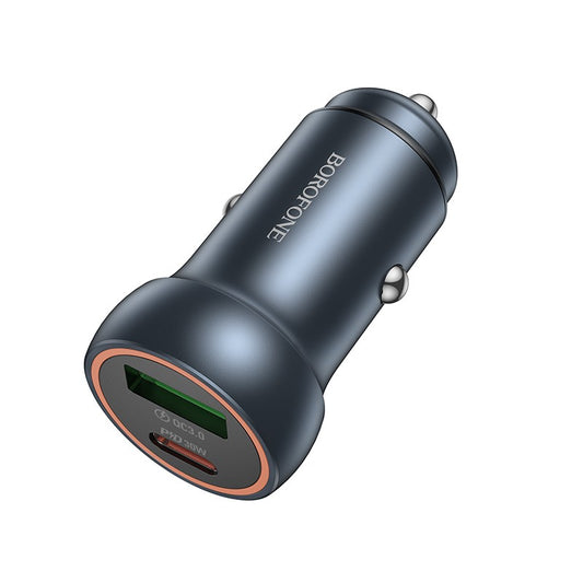 Automobilinis įkroviklis Borofone BZ32A USB-C/USB-A 30W pilkas Default Title