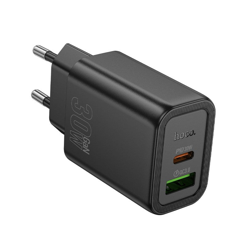 Įkroviklis Hoco N63 30W GaN USB-C/USB-A juodas Default Title