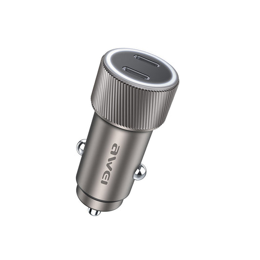 Automobilinis įkroviklis Awei C-858 33W 2xUSB-C juodas Default Title
