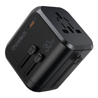 Universalus kelioninis įkroviklis Choetech PD5008 30W USB-C/3xUSB-A juodas Default Title
