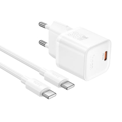 Įkroviklis Hoco N66 35W GaN USB-C/USB-A + USB-C to USB-C cable 1.0m baltas Default Title