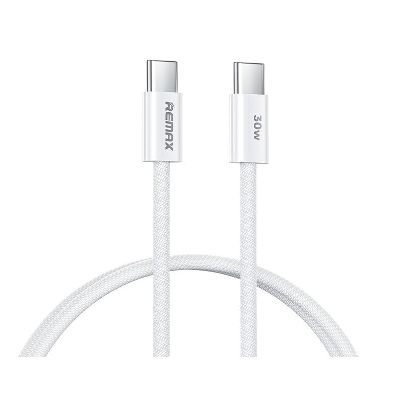 USB kabelis Remax RC-C010 USB-C to USB-C 30W 1.0m baltas Default Title