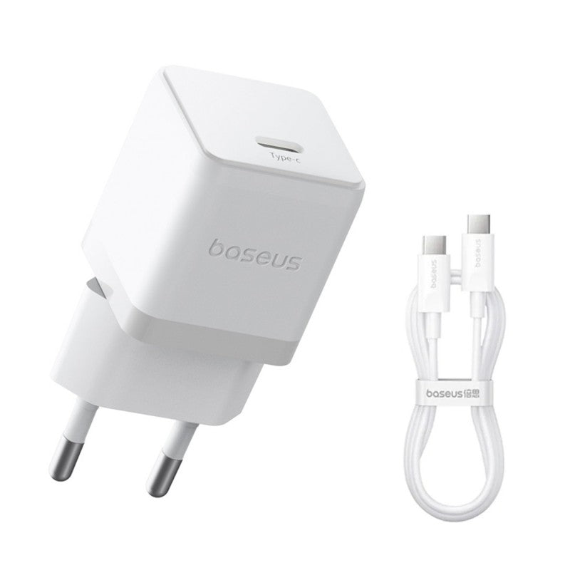 Įkroviklis Baseus Palm 20W USB-C + USB-C to USB-C cable 1.0m baltas P10111602213-01 Default Title