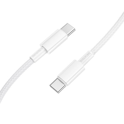 USB kabelis Borofone BX117 60W USB-C to USB-C 1.0m baltas Default Title