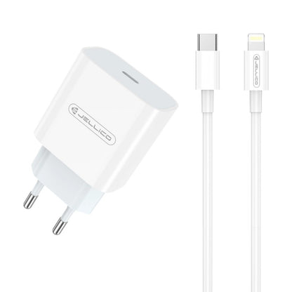 Įkroviklis Jellico AK180 20W USB-C + USB-C to Lightning cable 1.0m baltas Default Title