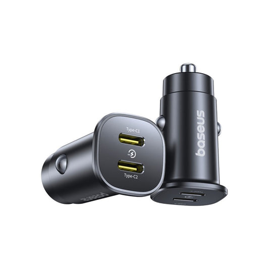 Automobilinis įkroviklis Baseus GoTrip 2xUSB-C 30W juodas C00072300123-01 Default Title