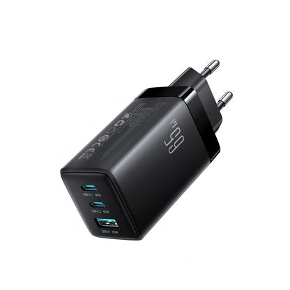 Įkroviklis Joyroom JR-TG10 GaN 65W 2xUSB-C/USB-A + USB-C to USB-C 100W 1.2m cable juodas Default Title