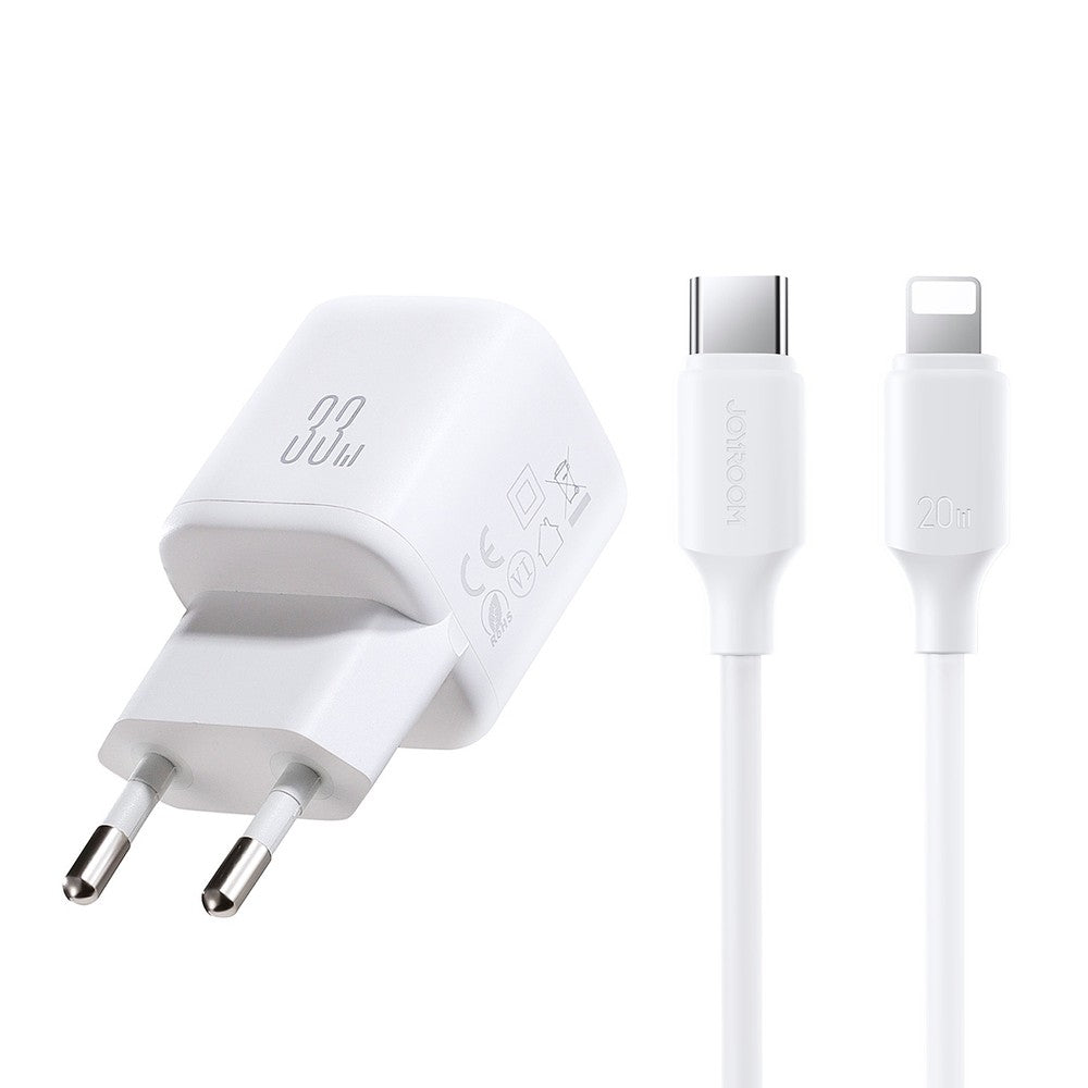 Įkroviklis Joyroom JR-TG7 33W USB-C/USB-A + USB-C to Lightning 30W 1.0m cable baltas Default Title