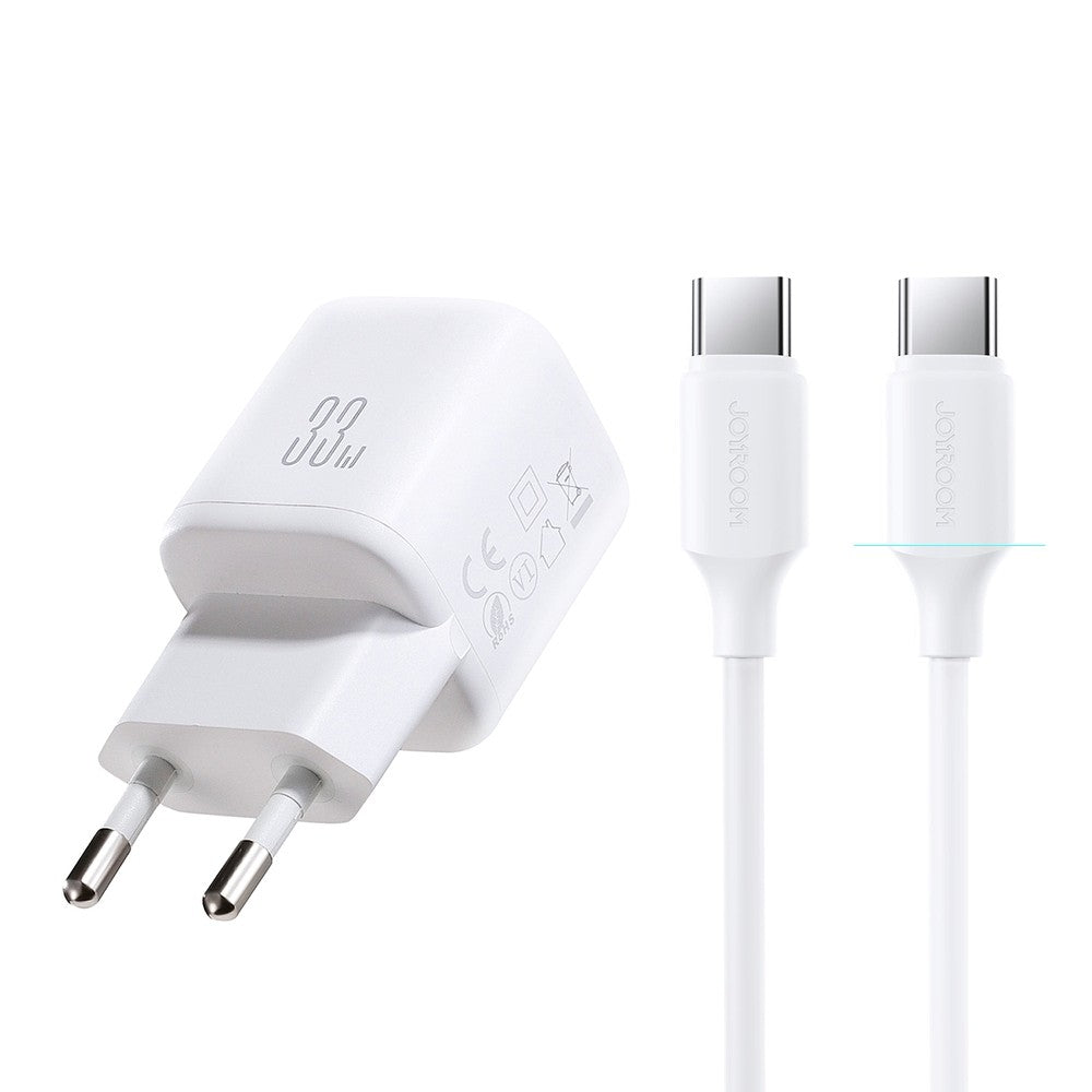 Įkroviklis Joyroom JR-TG7 33W USB-C/USB-A + USB-C to USB-C 60W 1.0m cable baltas Default Title
