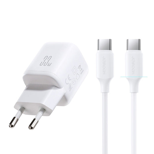 Įkroviklis Joyroom JR-TG7 33W USB-C/USB-A + USB-C to USB-C 60W 1.0m cable baltas Default Title