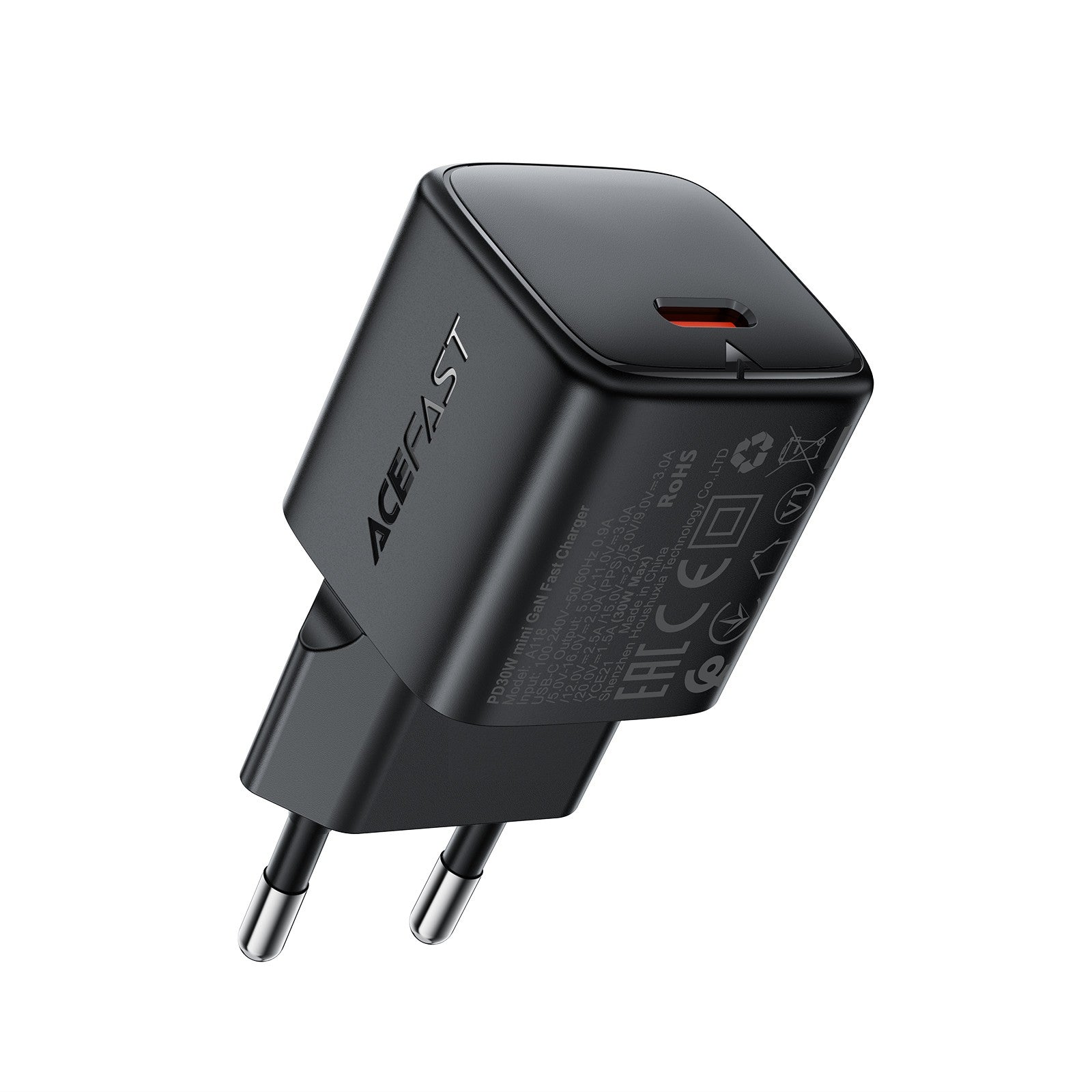 Įkroviklis Acefast A118 30W GaN USB-C juodas Default Title