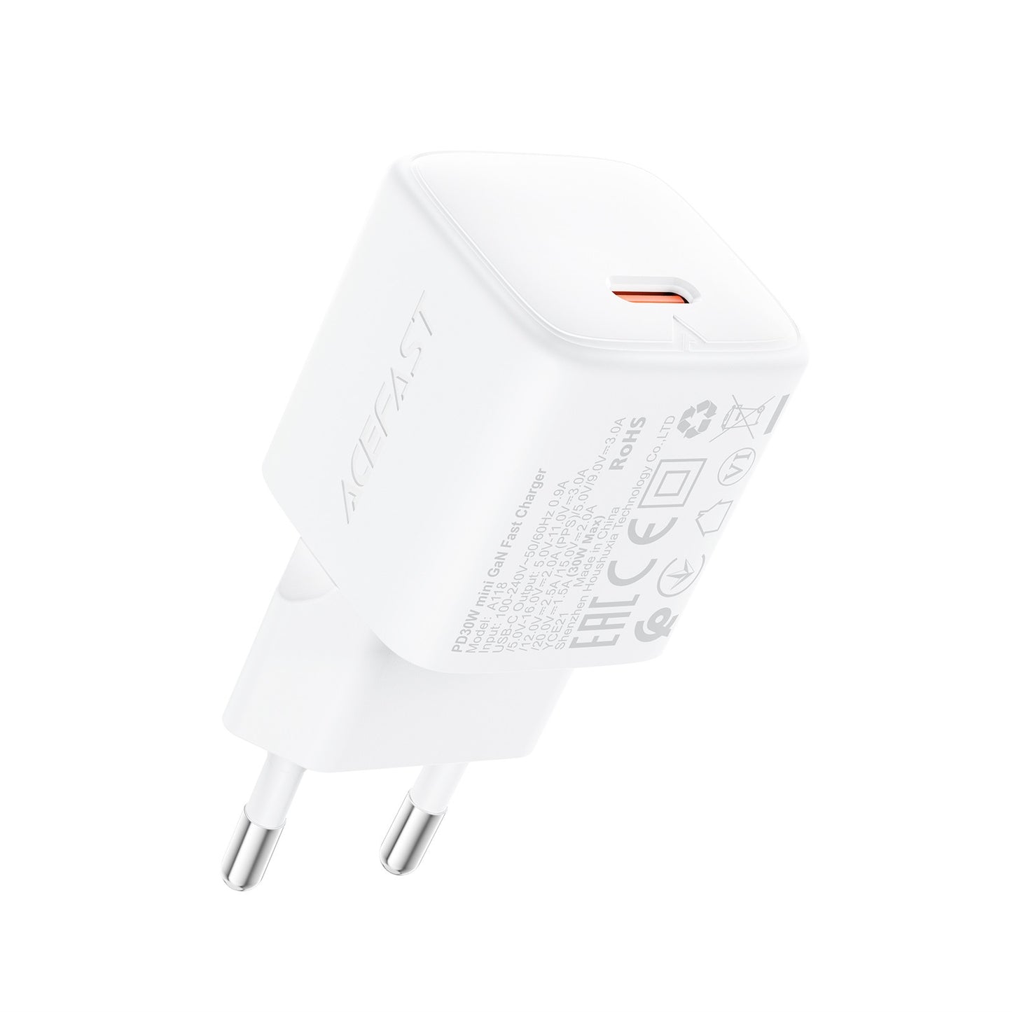 Įkroviklis Acefast A118 30W GaN USB-C baltas Default Title