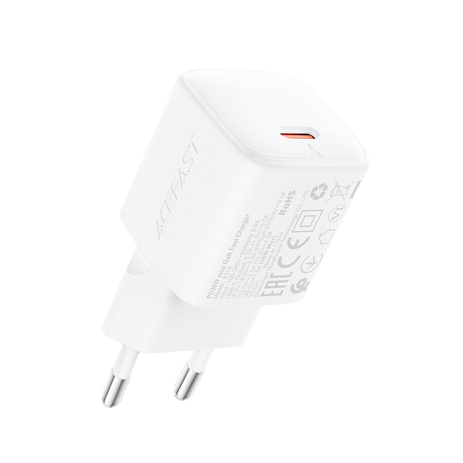 Įkroviklis Acefast A118 30W GaN USB-C baltas Default Title