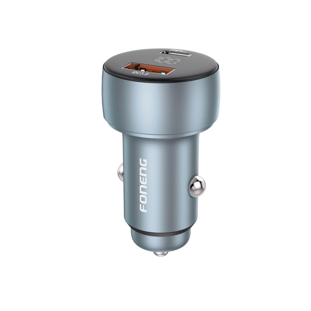 Automobilinis įkroviklis Foneng C18 48W USB-C/USB-A pilkas Default Title