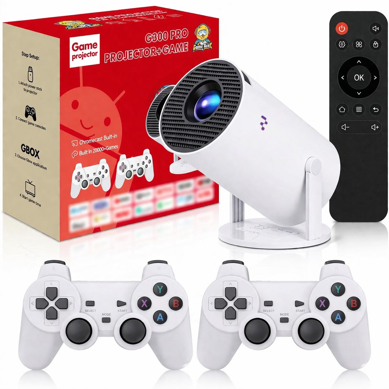 Žaidimų projektorius Reach G300 Pro+ Gaming baltas Default Title