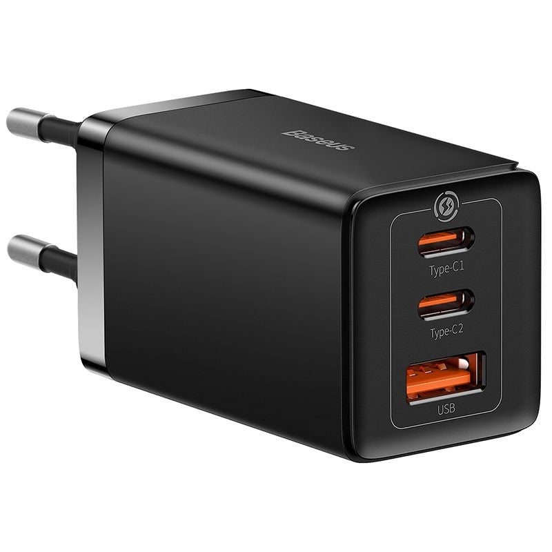 Įkroviklis Baseus GaN5 Pro 65W 2xUSB-C/USB-A + USB-C to USB-C cable juodas CCGP120201 Default Title