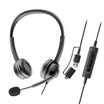 Ausinės su mikrofonu Axtel FLOW UC stereo USB-A/C juodos Default Title