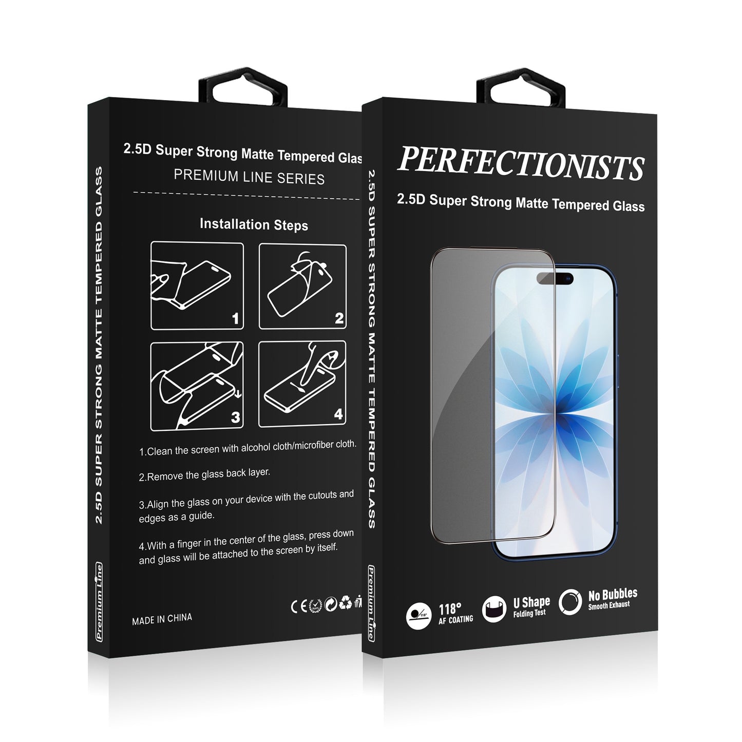 LCD apsauginis stikliukas Perfectionists 2.5D Super Strong Matte Tempered Glass Apple iPhone 14 Pro juodas Default Title