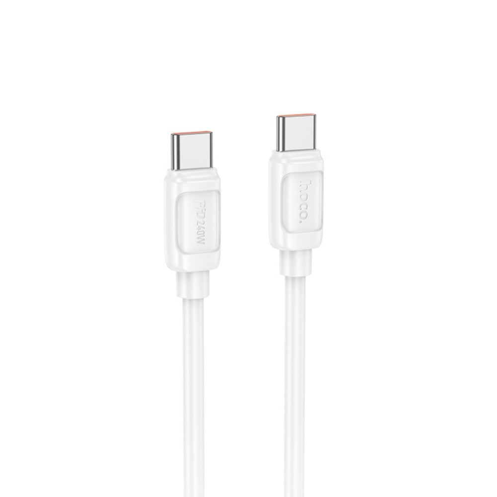 USB kabelis Hoco X115 240W USB-C to USB-C 1.0m baltas