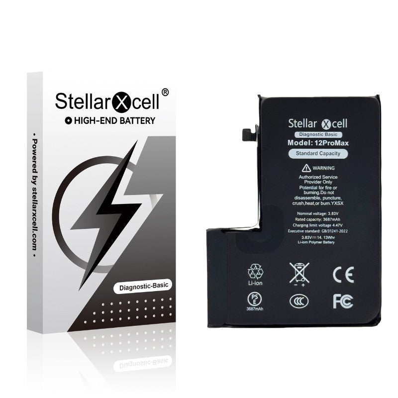 Akumuliatorius StellarXcell Diagnostic Apple iPhone 12 Pro Max 3687mAh (Standart Capacity + HQ Copy BMS) Default Title